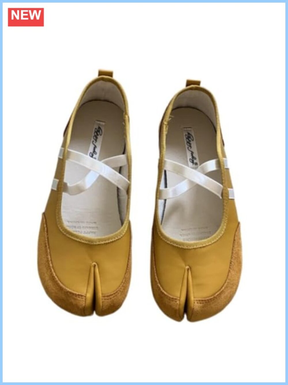 Tabi Split Toe Ballet Flats PU Slip-On Orthopedic Comfort Lightweight